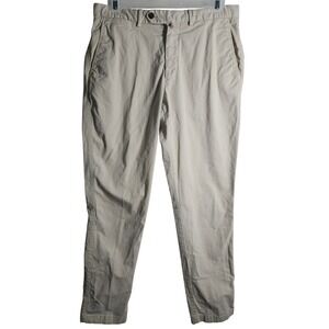 SUITSUPPLY Porto Novo Cotton Stretch Chinos Beige Size EU 46 SEE MEASUREMENTS
